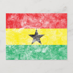 Vintage-Flagge Ghanas Postkarte