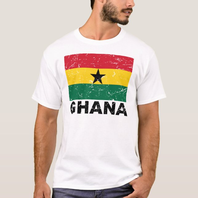 Vintage Flagge Ghanas T-Shirt (Vorderseite)