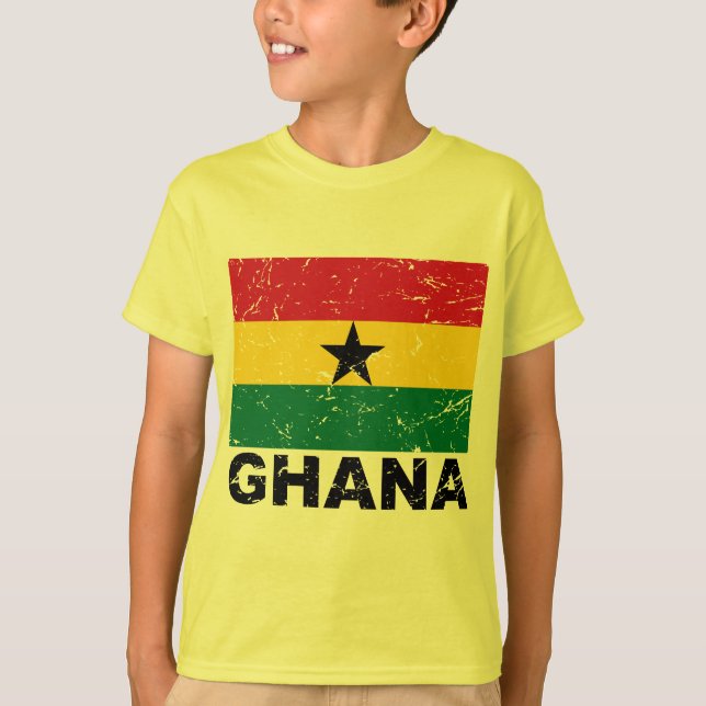 Vintage Flagge Ghanas T-Shirt (Vorderseite)