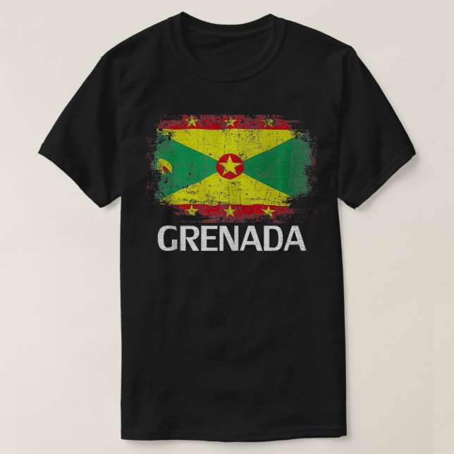 Vintage Flagge Grenadas T-Shirt (Design vorne)