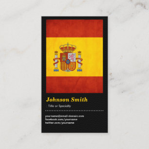 Vintage Flagge Grunge Spanien - Bandera de España Visitenkarte