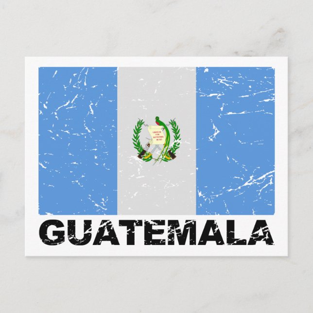 Vintage Flagge Guatemalas Postkarte (Vorderseite)