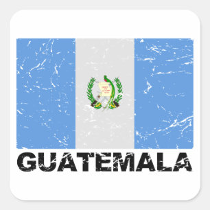 Vintage Flagge Guatemalas Quadratischer Aufkleber