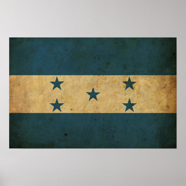 Vintage Flagge Honduras Poster (Vorne)