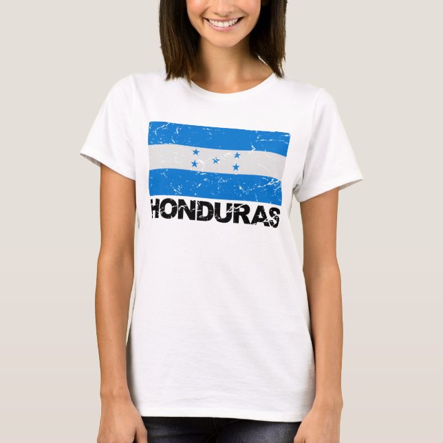 Vintage Flagge Hondurass T-Shirt (Vorderseite)
