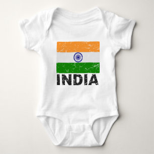 Vintage Flagge Indiens Baby Strampler