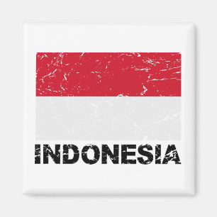 Vintage Flagge Indonesiens Magnet