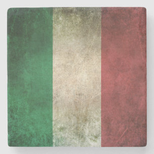 Vintage-Flagge Italiens mit Abnutzungsspuren Steinuntersetzer
