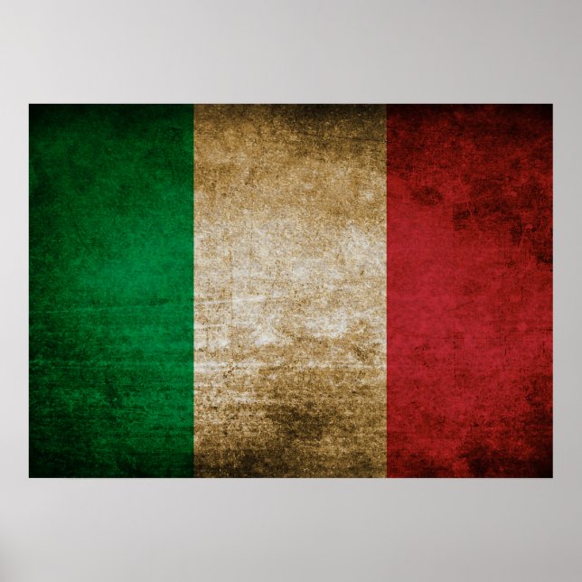 Vintage Flagge Italiens Poster (Vorne)