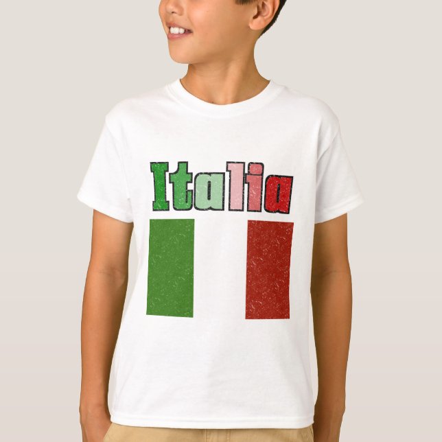 Vintage Flagge Italiens scherzt T - Shirt (Vorderseite)