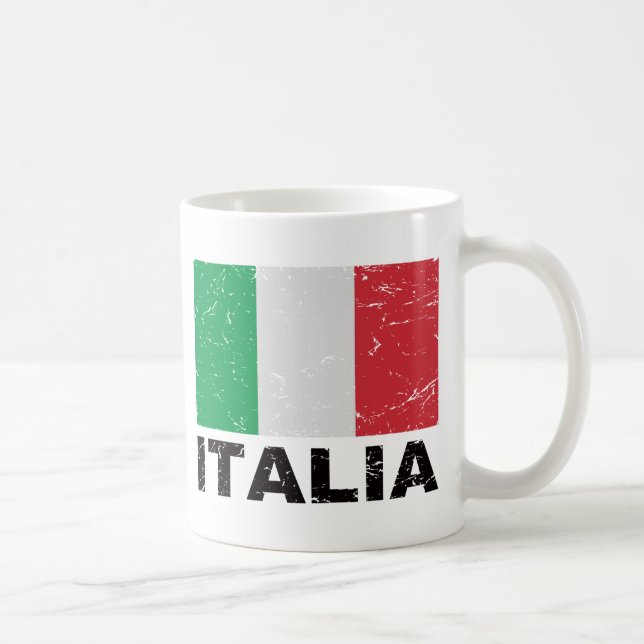 Vintage Flagge Italiens Tasse (Rechts)