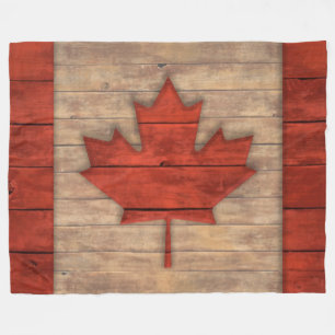 Vintage-Flagge Kanadas abgenutztes Holzdesign Fleecedecke