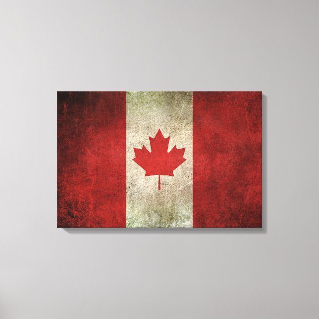 Vintage Flagge Kanadas Leinwanddruck (Vorderseite)