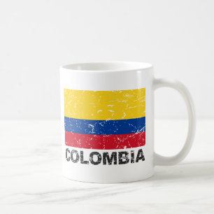 Vintage Flagge Kolumbiens Kaffeetasse