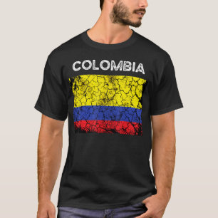 Vintage-Flagge Kolumbiens Kolumbianische Männer Fr T-Shirt