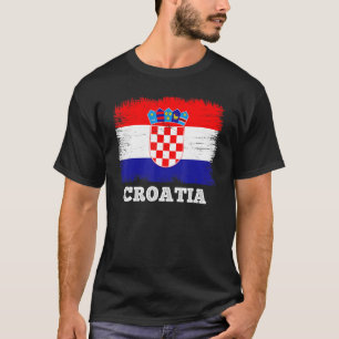 Vintage-Flagge Kroatien Land Retro-Flagge kroatisc T-Shirt