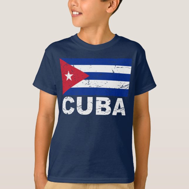 Vintage Flagge Kubas T-Shirt (Vorderseite)