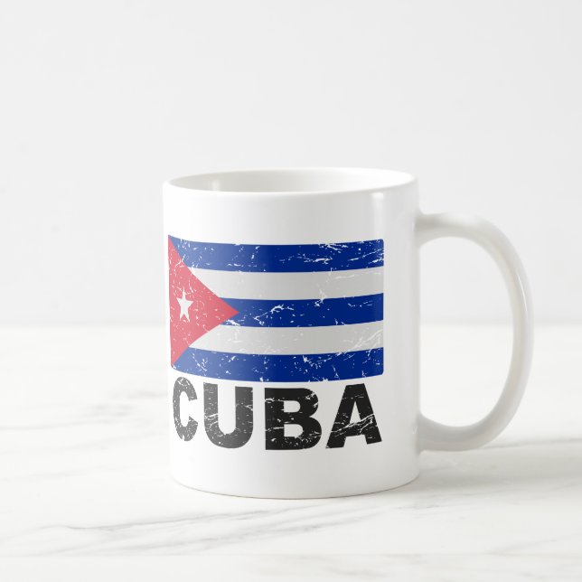 Vintage Flagge Kubas Tasse (Rechts)