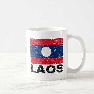 Vintage Flagge Laos Tasse