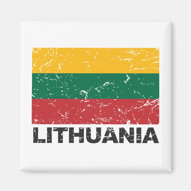 Vintage Flagge Litauens Magnet (Vorne)