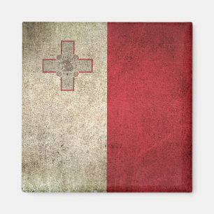 Vintage Flagge Maltas mit Abnutzungsspuren Magnet