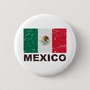 Vintage Flagge Mexikos Button