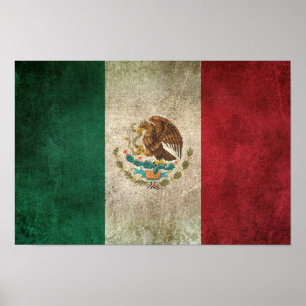 Vintage Flagge Mexikos Poster