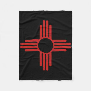 Vintage-Flagge New Mexico Zia Sonne Retro abgenutz Fleecedecke