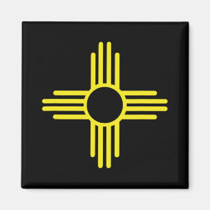 Vintage-Flagge New Mexico Zia Sonne Retro abgenutz Magnet