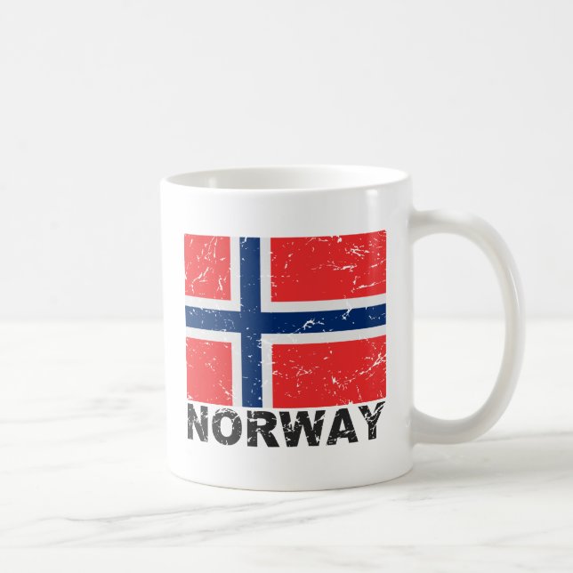 Vintage Flagge Norwegens Kaffeetasse (Rechts)