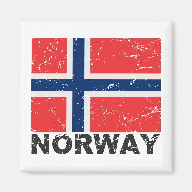 Vintage Flagge Norwegens Magnet (Vorne)