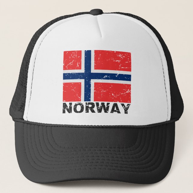 Vintage Flagge Norwegens Truckerkappe (Vorderseite)