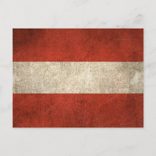 Vintage Flagge Österreichs mit Gebrauchsspuren Postkarte