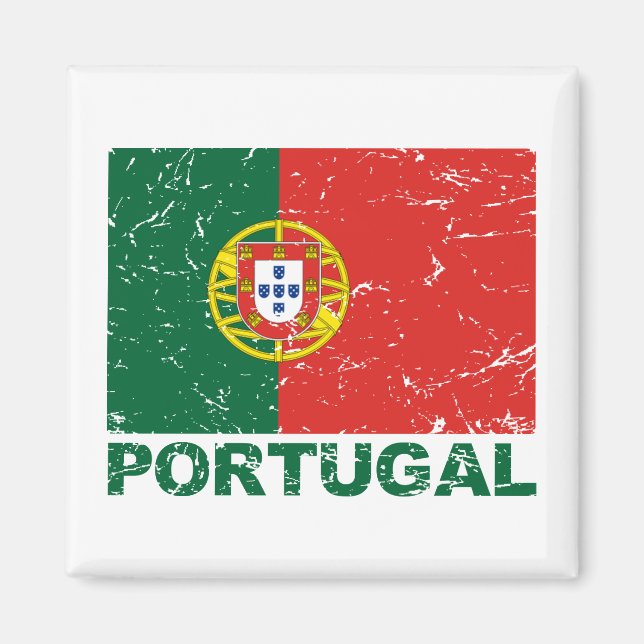 Vintage Flagge Portugals Magnet (Vorne)