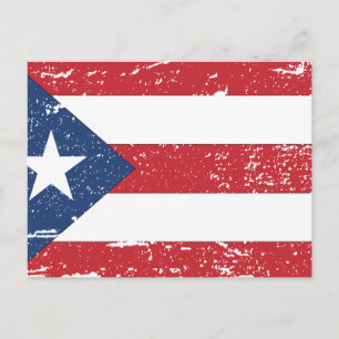 Vintage Flagge Puerto Rico Postkarte