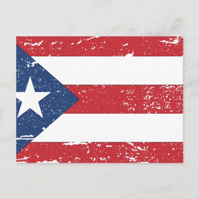 Vintage Flagge Puerto Rico Postkarte (Vorderseite)