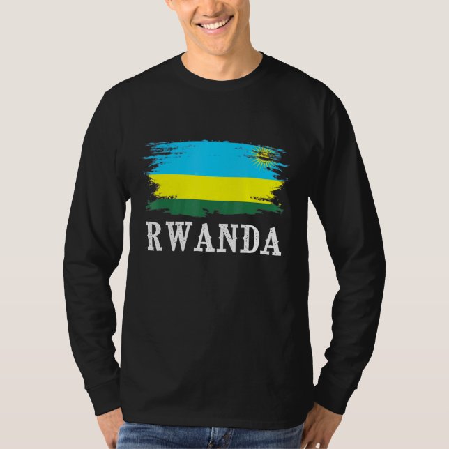 Vintage Flagge Ruandas I. Liebe Ruanda T-Shirt (Vorderseite)