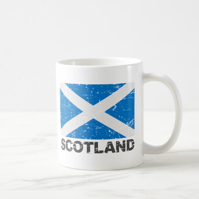 Vintage Flagge Schottlands Tasse (Rechts)