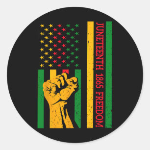 Vintage Flagge Schwarze Geschichte Amerikanische G Runder Aufkleber