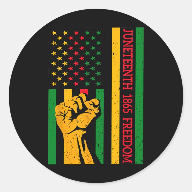 Vintage Flagge Schwarze Geschichte Amerikanische G Runder Aufkleber (Vorderseite)