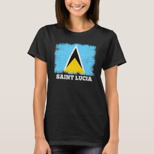 Vintage-Flagge St. Lucia Land Retro-Flagge St. T-Shirt