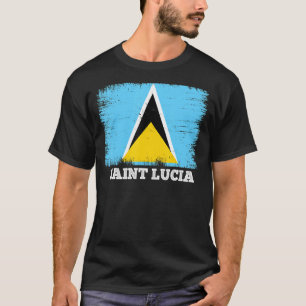 Vintage-Flagge St. Lucia Land Retro-Flagge St. T-Shirt