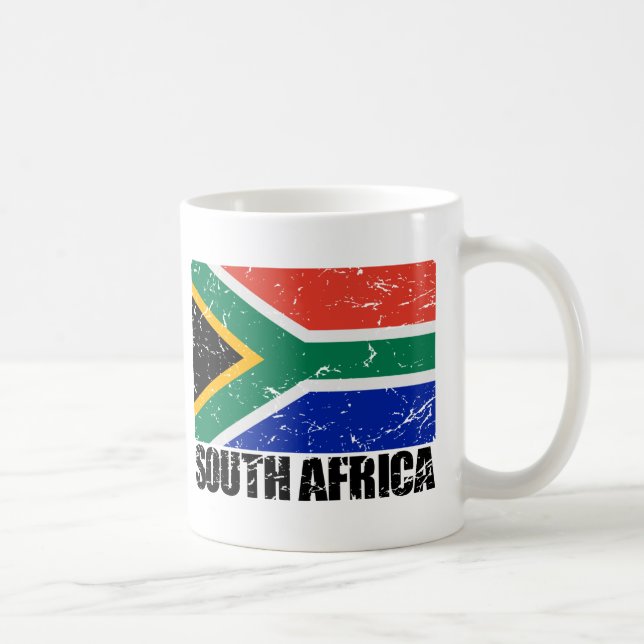 Vintage Flagge Südafrikas Kaffeetasse (Rechts)