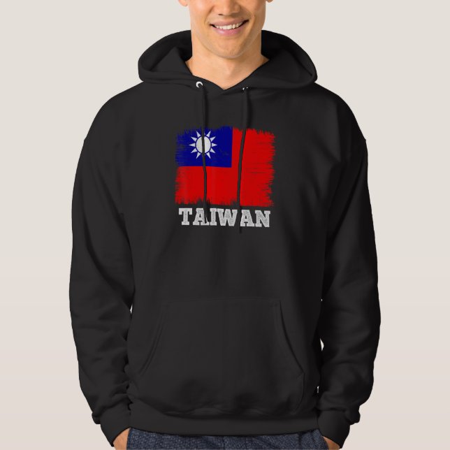 Vintage Flagge Taiwan Land Retro Flag Taiwanisch Hoodie (Vorderseite)