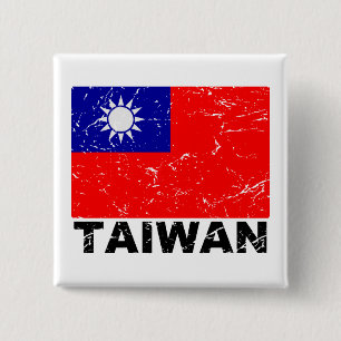 Vintage Flagge Taiwans Button