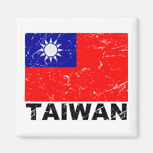 Vintage Flagge Taiwans Magnet