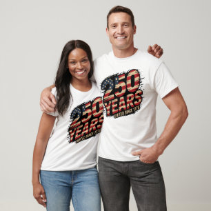 Vintage-Flagge Text 250 Jahre vereint seit 1776 T-Shirt