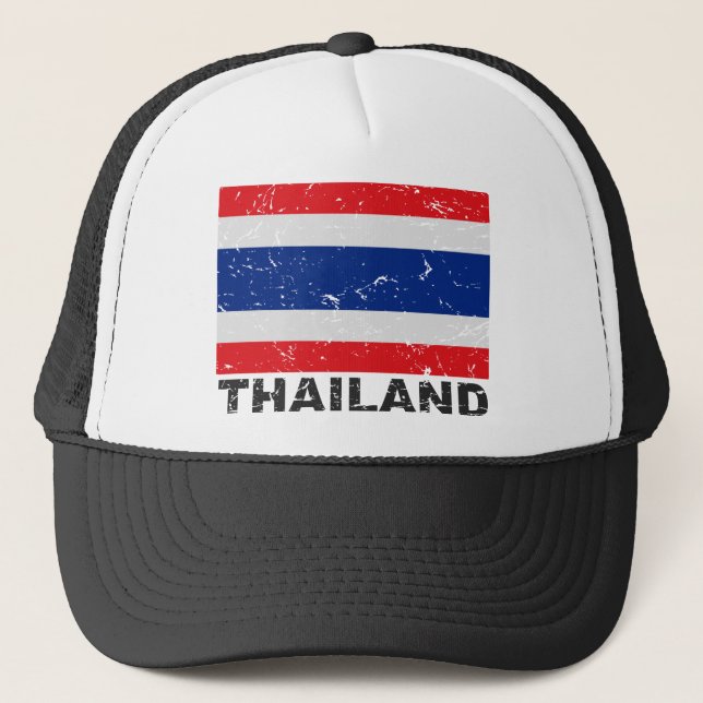 Vintage Flagge Thailands Truckerkappe (Vorderseite)