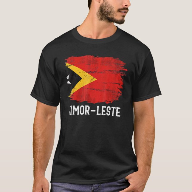 Vintage Flagge Timor-Lestes T-Shirt (Vorderseite)