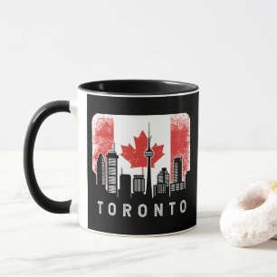 Vintage Flagge Toronto Canada Skyline Tasse